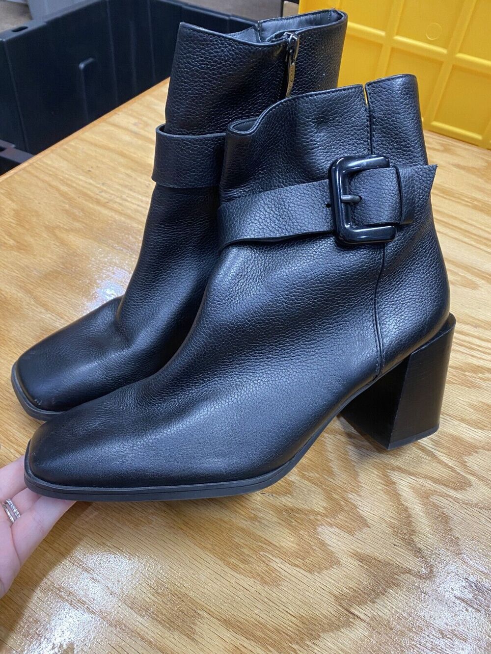 Paul Green Nirvana Ankle Boots Women's 10 Black Leather Side Zipper Buckle S67